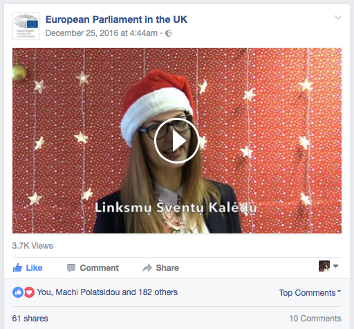 European parliament in the UK Christmas video